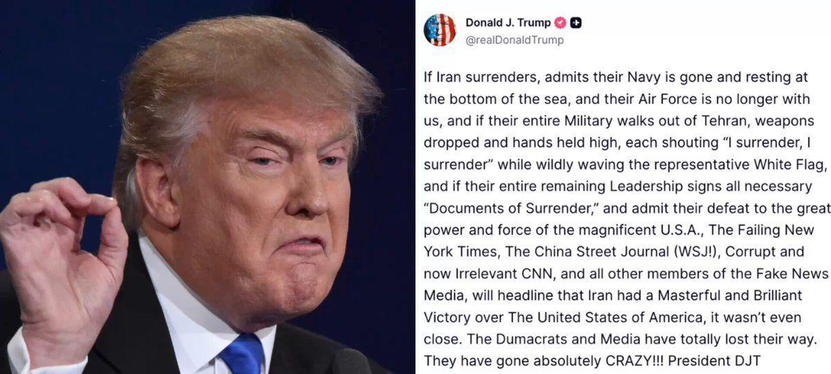 Trump Slams Legacy Media Outlets For Reporting "Fake News" On The Iran Conflict